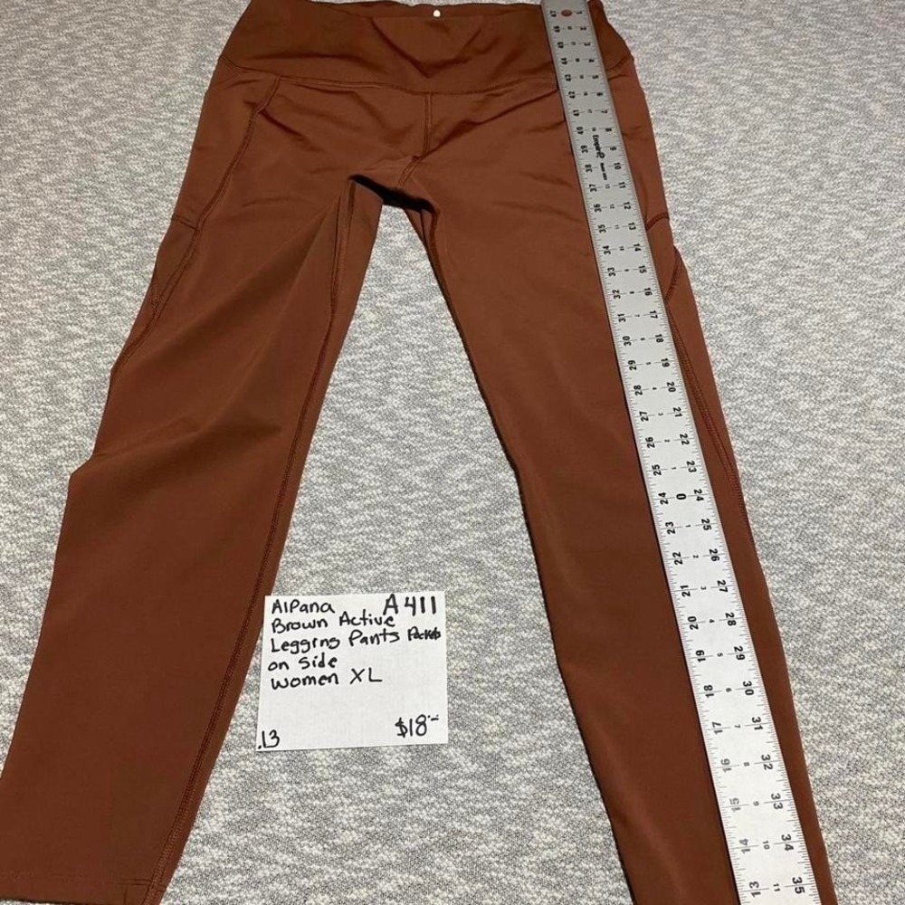 Alpana brown active leggings pants with pockets on side Size XL. SKU-A411